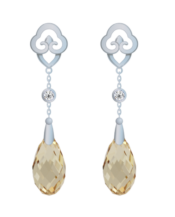 Earrings - Celestial Tassel Champagne