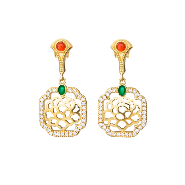 Earrings - Tang Flower Dangle 
