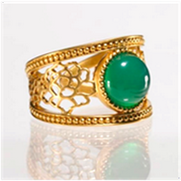 Ring - Golden Tang Peony Green 6/7