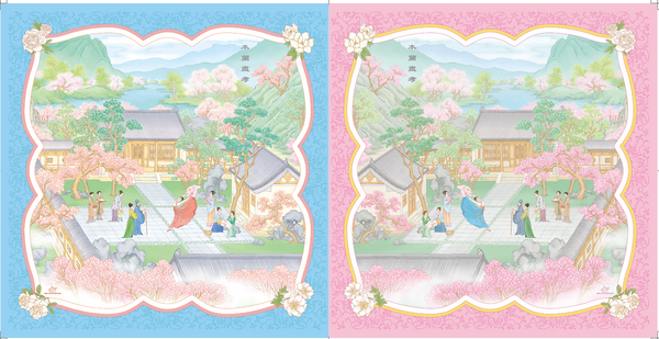 Scarf - Mulan double-sided (pink/sky blue)