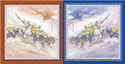Scarf - Mulan double-sided (royal/bronze)